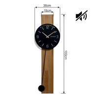 Drevené nástenné hodiny s kyvadlom Naturale 30cm Flexistyle z241oval, čierna